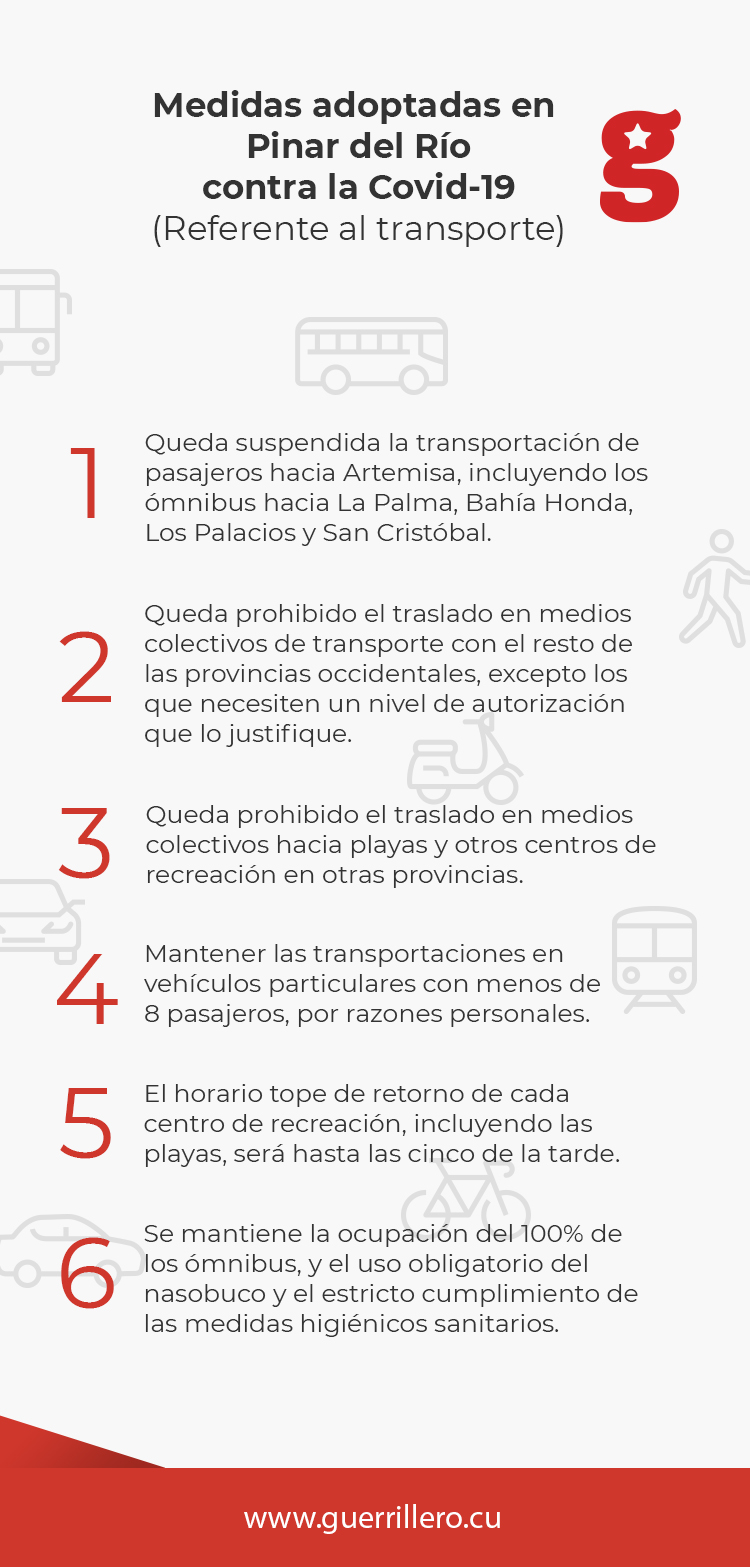 Anunció CDP de Pinar del Río nuevas regulaciones para el enfrentamiento a la COVID-19 Gráfico de las medidas tomadas en Pinar del Río