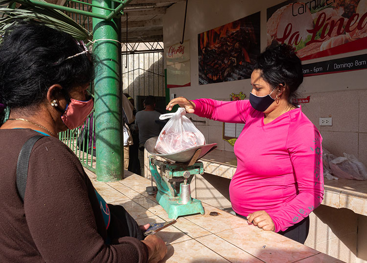 Chequean control de precios en establecimientos de Pinar del Río En visita al Mercado La Línea de la capital pinareña, el grupo de Supervisión Superior del Estado chequeó el comportamiento de los precios en la venta de carne de cerdo y otros productos agropecuarios / Foto: Jaliosky Ajete Rabeiro