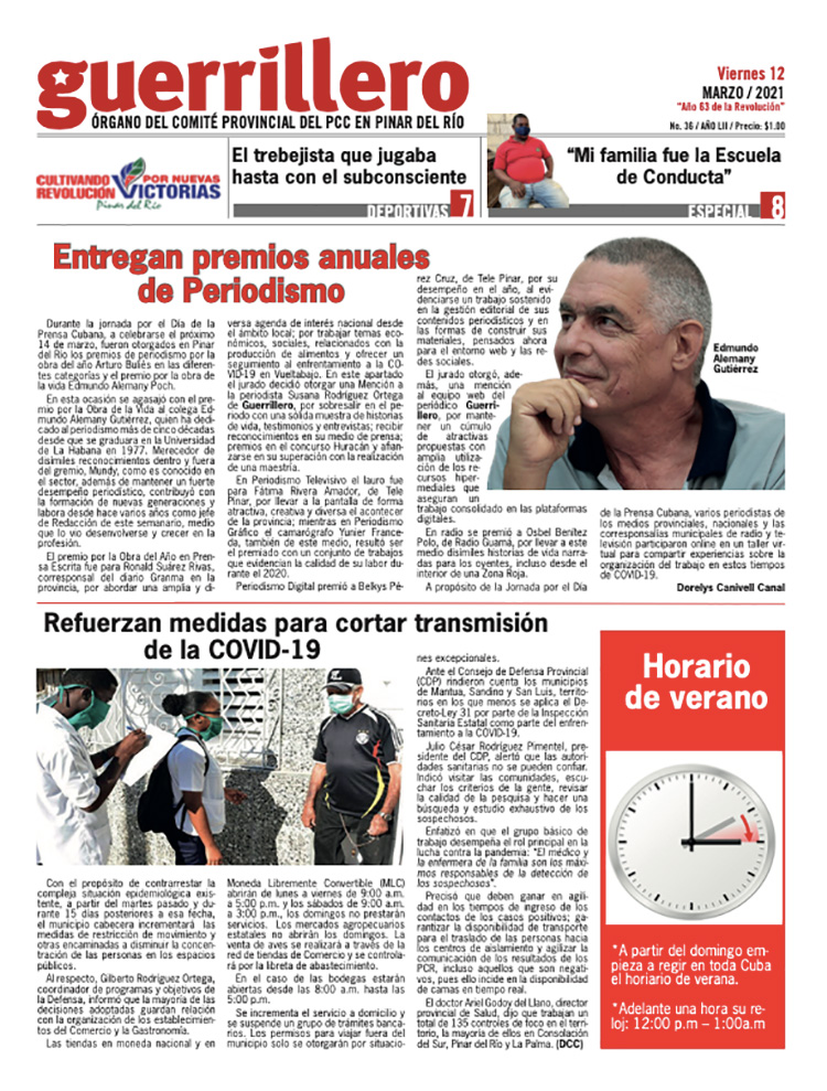 Edición impresa del 12 de marzo de 2021