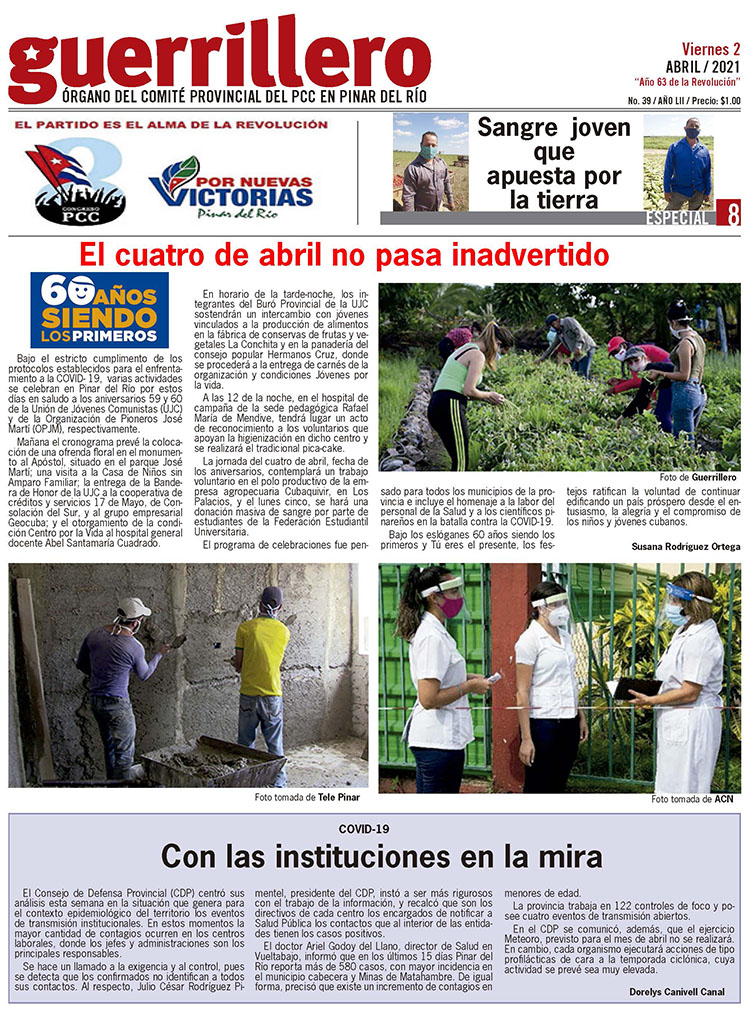 Portada Edición impresa 2 de abril de 2021