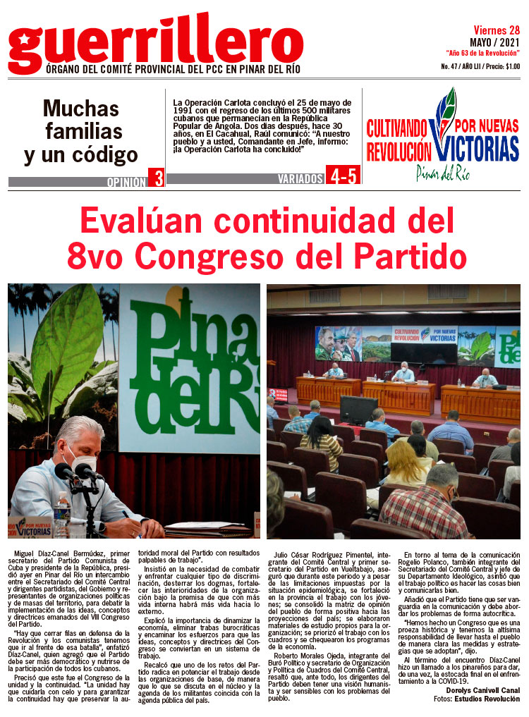Edición impresa 28 de mayo de 2021