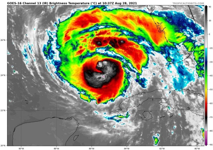 Cobertura desde Pinar del Río a la Tormenta Tropical Ida Imagen de satélite más reciente del Huracán Ida