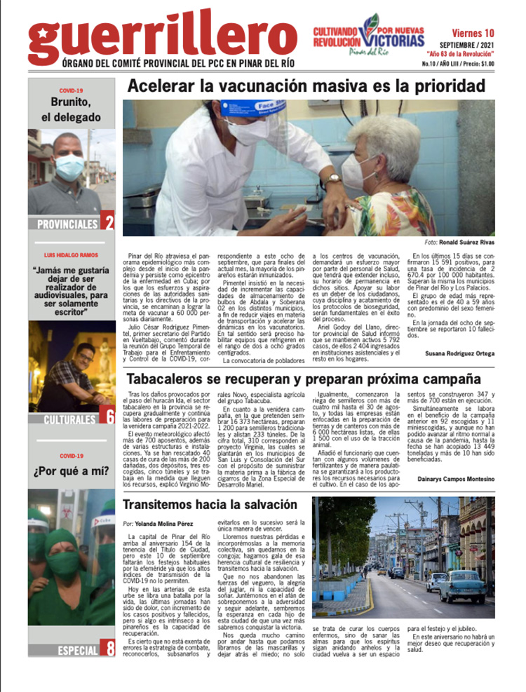 Edición impresa del 10 de septiembre de 2021