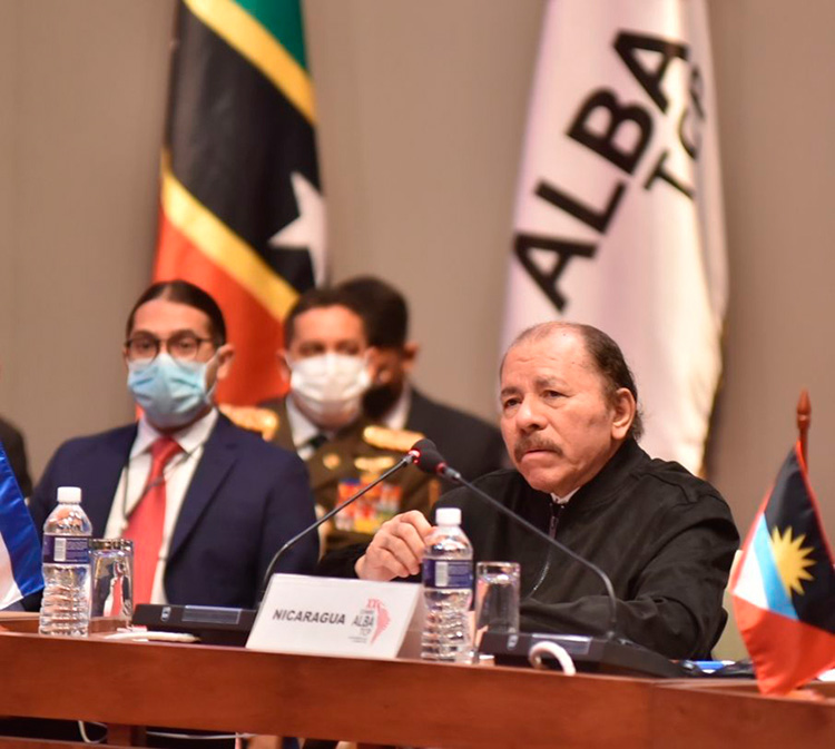 Presidente nicaragüense destaca dignidad y resistencia de Cuba ante agresiones imperiales Intervención de Daniel Ortega, presidente de Nicaragua, en la XX Cumbre ALBA-TCP. / Foto: Omara García Mederos / ACN