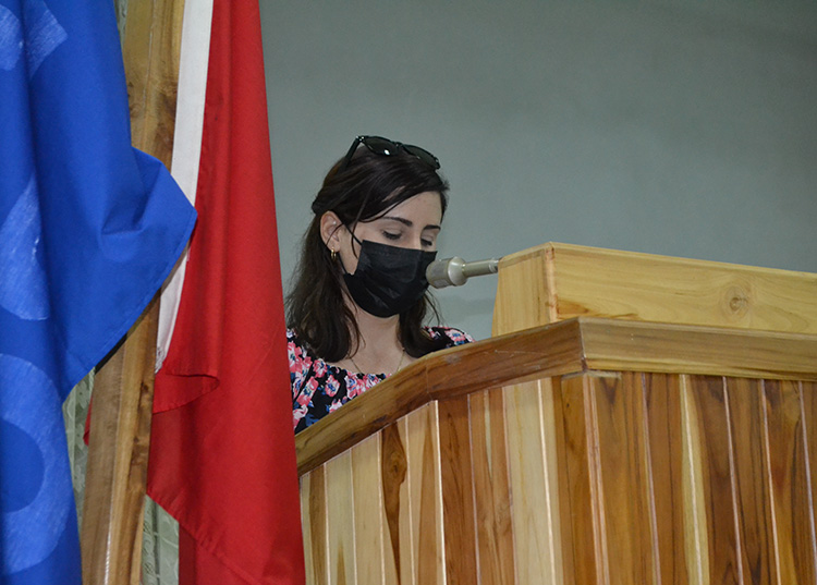 Ambientalismo político a debate en la Universidad de Pinar del Río Inauguración de la jornada Berta Cáceres. Palabras de apertura, a cargo de Saira Montané Caballero, profesora y coordinadora de la Cátedra Honorífica
