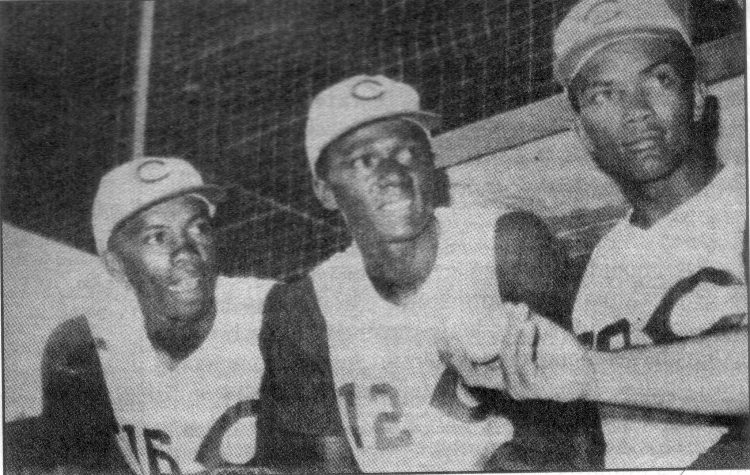 Leo Cárdenas, Borrego Álvarez y Haitiano González, con el Cincinnati Reds