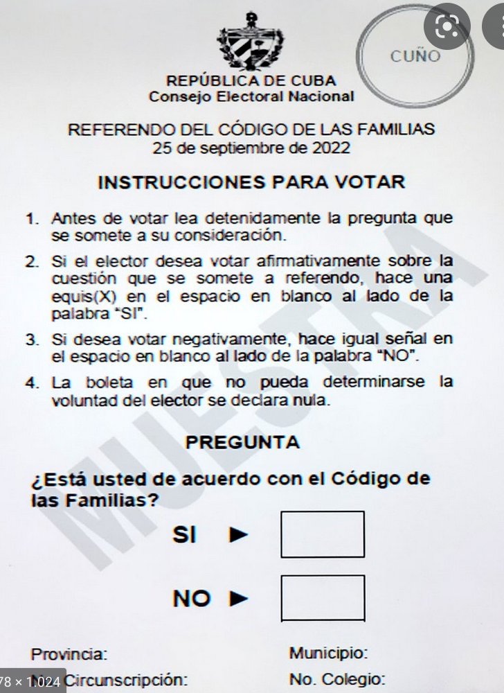 Dirección Provincial de Justicia en Pinar del Río aclara dudas acerca del Referendo Popular boleta elecciones codigo de las familias