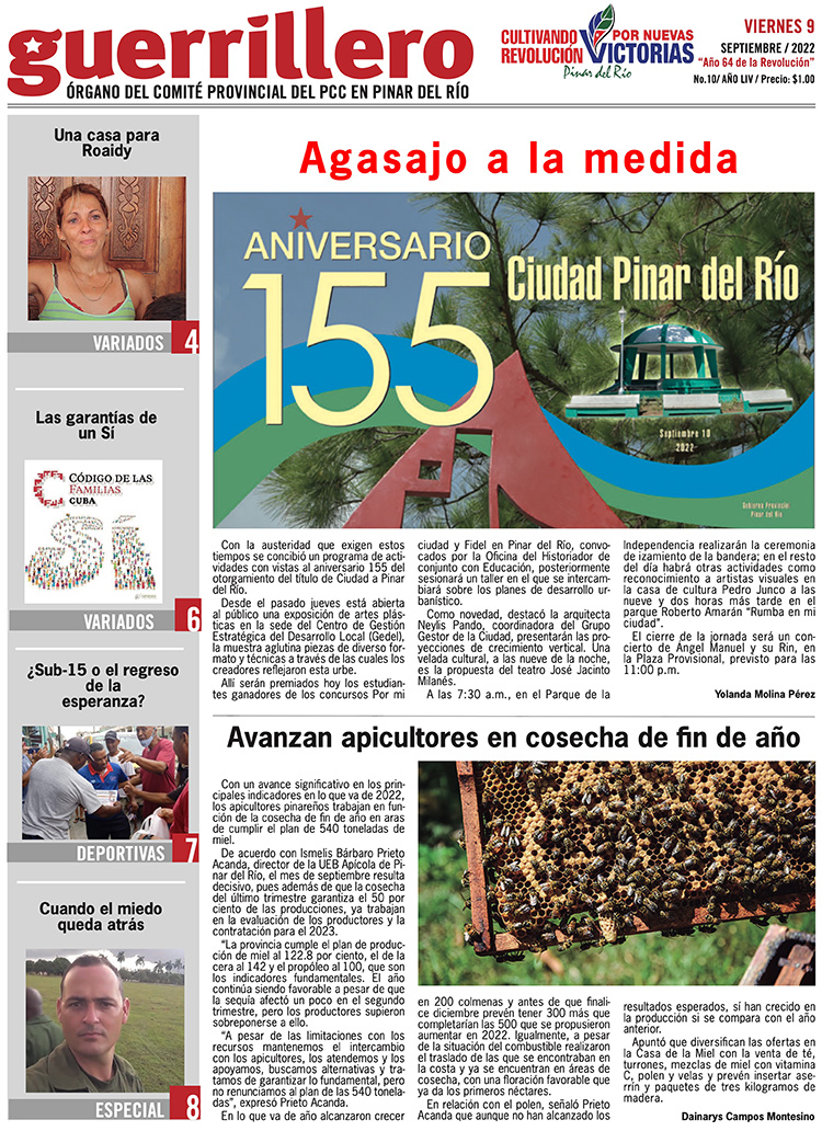 Edición impresa del 9 de septiembre de 2022