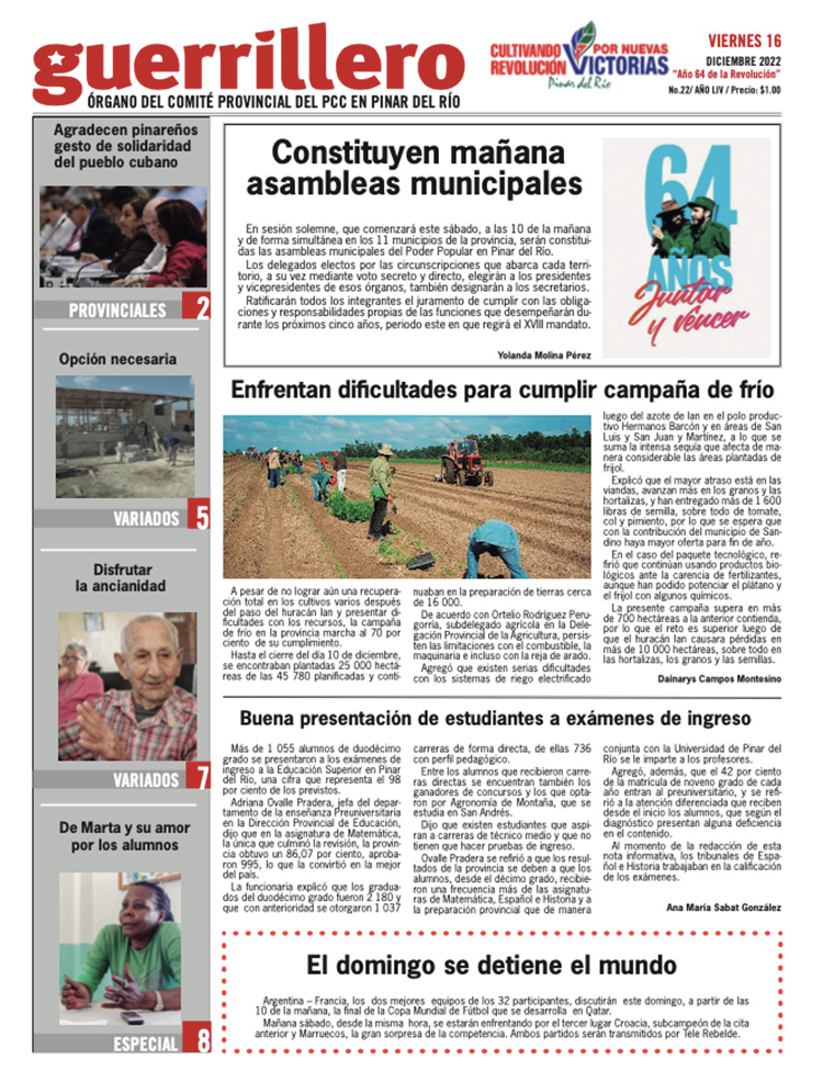 Edición impresa del 16 de diciembre de 2022
