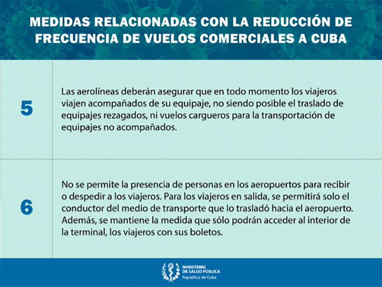 Cuba reducirá vuelos comerciales y aplicará aislamiento institucional a viajeros internacionales Cuba reducirá vuelos comerciales y aplicará aislamiento institucional a viajeros internacionales