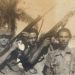 LCB: la propia guerra de Francisco A la izquierda de la foto y con la palma real de fondo, Francisco Osorio Otero porta el fusil con el que luchó para liberar a las tierras sanjuaneras del acecho de los bandidos.