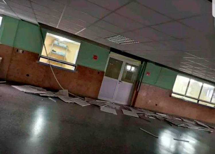 Reportan sismo perceptible en la provincia de Artemisa con una magnitud de 5,1 Daños en el interior del hospital Comandante Pinares en Artemisa.