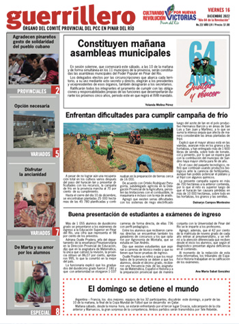 Edición impresa del 16 de diciembre de 2022